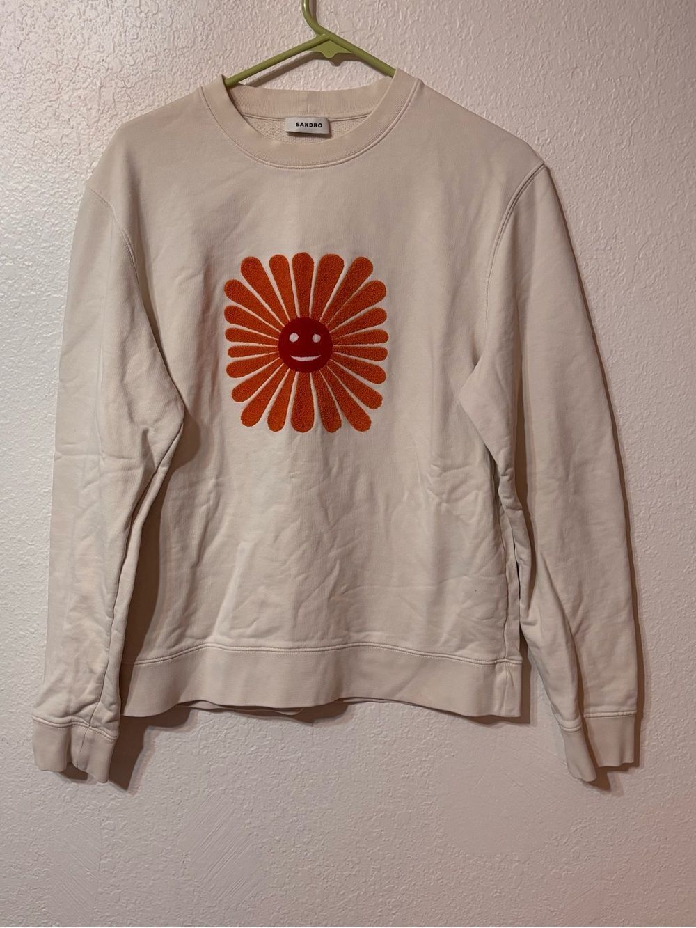 Sandro Embroidered Sun Crewneck Sweatshirt Medium